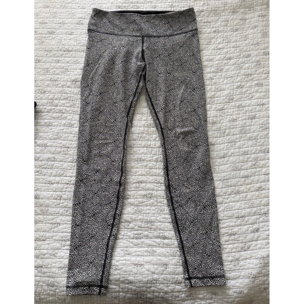 lululemon athletica Women’s Heathered Gray/Black High Rise Ankle Leggings 8